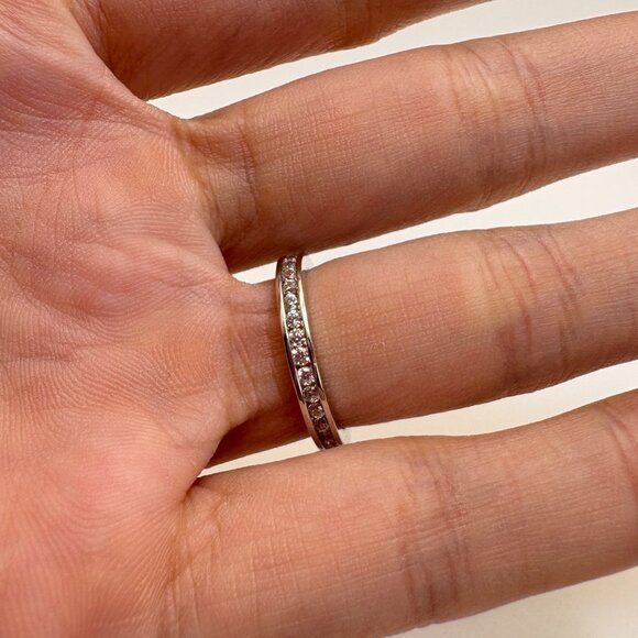 VTG Sterling Silver 925 Cubic Zirconia Channel Set Statement Ring Size 6.5 - Picture 5 of 8